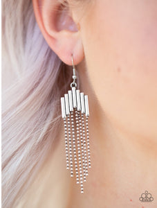 Radically Retro - Silver Paparazzi Earrings