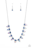 Razor Sharp Refinement - Blue / Iridescent Paparazzi Necklace Set