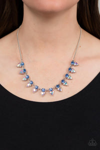 Razor Sharp Refinement - Blue / Iridescent Paparazzi Necklace Set