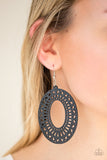 Retro Retreat - Black Paparazzi Earrings