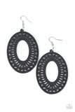 Retro Retreat - Black Paparazzi Earrings