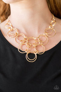 Ringing Off The Hook - Gold Paparazzi Necklace