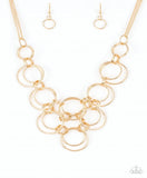 Ringing Off The Hook - Gold Paparazzi Necklace