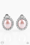 Romantically Regal - Pink Clip-on Paparazzi Earrings