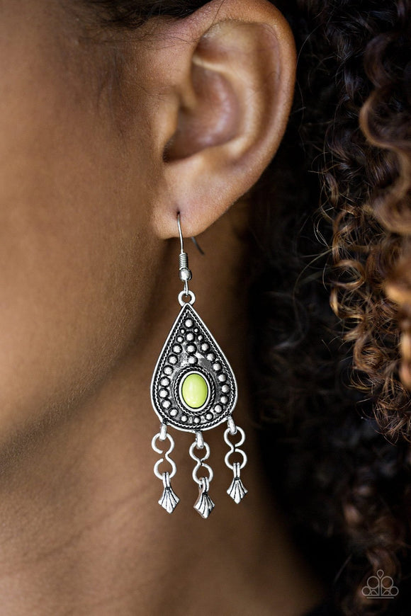 Sahara Song - Green Paparazzi Earrings