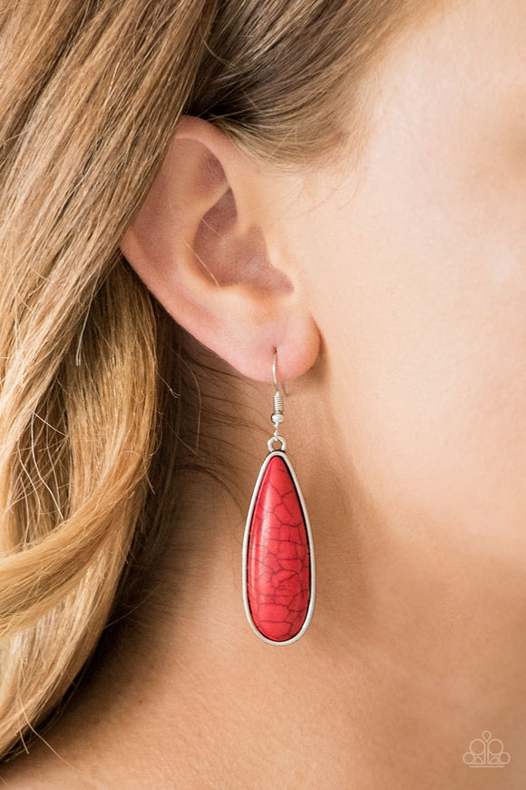 Santa Fe Skies - Red Paparazzi Earrings