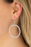 Spark Their Attention - White Bling Paparazzi Earrings