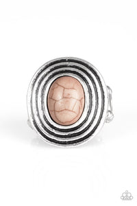 Spiraling Sands - Brown Paparazzi Ring