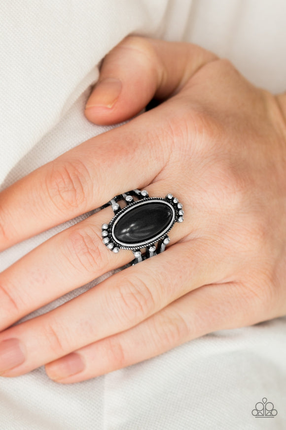 Stone Arches - Black Paparazzi Ring