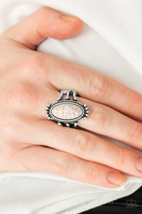 Stone Arches - White Paparazzi Ring