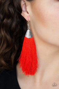 Tassel Temptress - Red Paparazzi Earrings