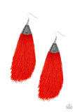 Tassel Temptress - Red Paparazzi Earrings