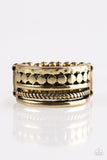 Textile Tease - Brass Paparazzi Ring