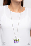 The Social Butterfly Effect - Multi / Iridescent Paparazzi Necklace Set