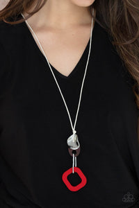 Top Of The WOOD Chain - Red Wood Paparazzi Necklace