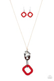 Top Of The WOOD Chain - Red Wood Paparazzi Necklace