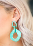 Torrid Tropicana - Blue Acrylic Paparazzi Earrings