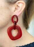 Torrid Tropicana - Red Acrylic Paparazzi Earrings