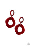 Torrid Tropicana - Red Acrylic Paparazzi Earrings