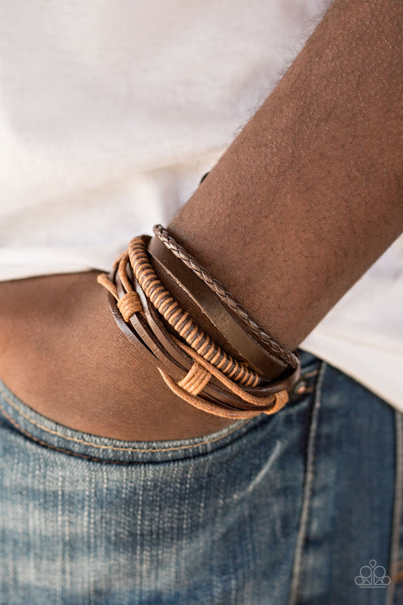 Trailbreaker - Brown Paparazzi Bracelet - Urban