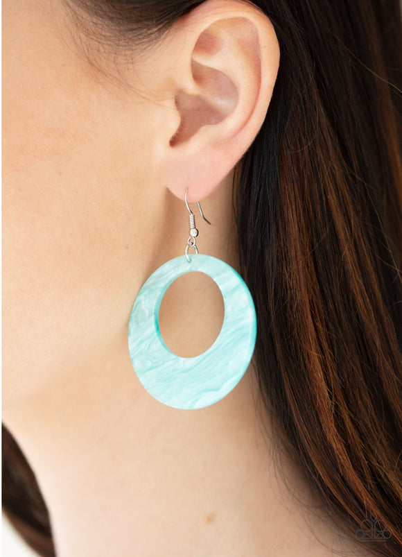 Tropical Trailblazer - Blue Acrylic Paparazzi Earrings