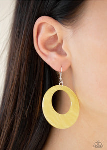 Tropical Trailblazer - Yellow Acrylic Paparazzi Earrings