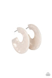 Tropically Torrid - White Acrylic Paparazzi Earrings