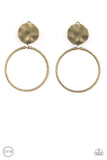 Undeniably Urban - Brass Clip-on Paparazzi Earrings