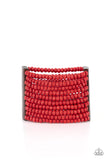 Waikiki Wonderland - Red Wood Paparazzi Bracelet