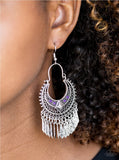 Walk On The Wildside - Purple Paparazzi Earrings