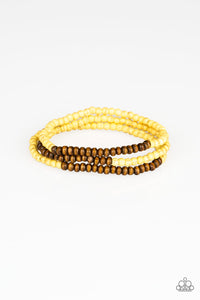 Woodland Wanderer - Yellow Wood Paparazzi Bracelet