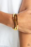 Woodland Wanderer - Yellow Wood Paparazzi Bracelet