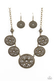 Written In The Star Lilies - Brass Paparazzi Necklace