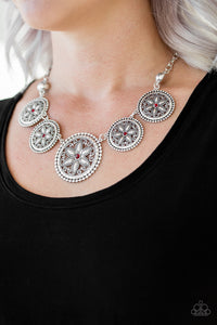 Written In The Star Lilies - Red Paparazzi Necklace