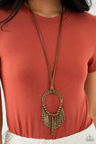 You Wouldn't FLARE! - Brass Paparazzi Necklace - Leather