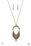 You Wouldn't FLARE! - Brass Paparazzi Necklace - Leather