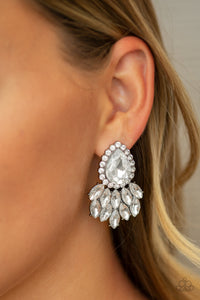 A Breath of Fresh HEIR - White Bling Paparazzi Earrings