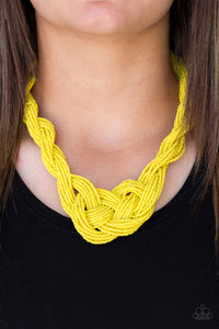 A Standing Ovation - Yellow Seed Bead Paparazzi Necklace