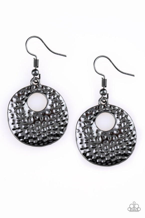 A Taste For Texture -  Black Paparazzi Earrings