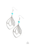 Absolutely Airborne - Blue Paparazzi Earrings