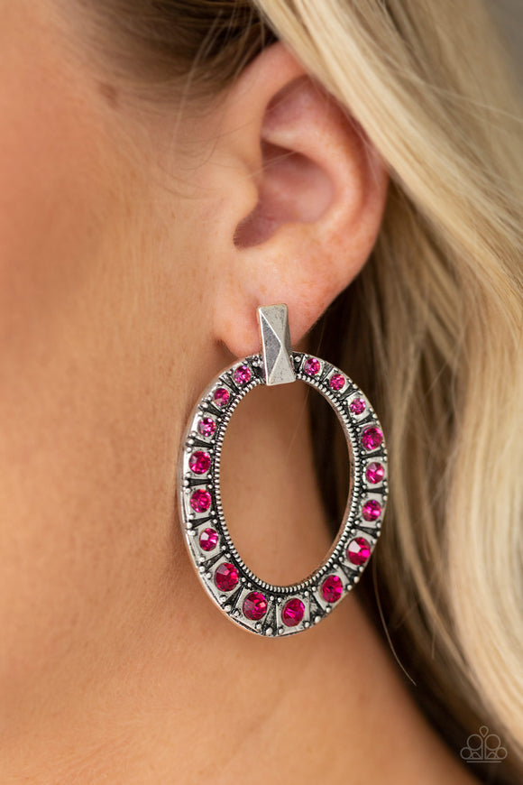 All for GLOW - Pink Paparazzi Earrings