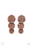 Ancient Antiquity - Copper Clip-on Paparazzi Earrings