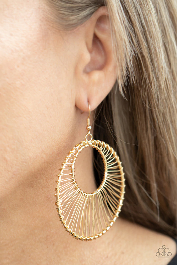 Artisan Applique - Gold Paparazzi Earrings