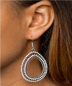 Award Show Sparkle - White Bling Paparazzi Earrings