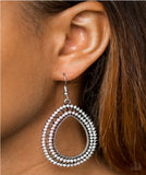 Award Show Sparkle - White Bling Paparazzi Earrings