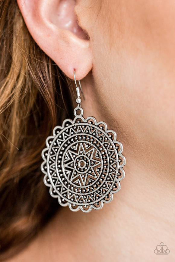 Be SOL Bold  - Silver Paparazzi Earrings