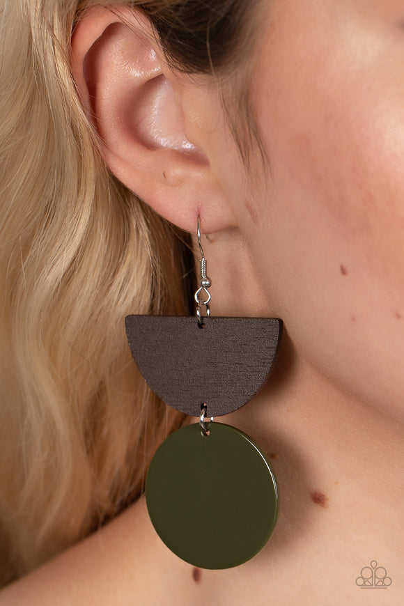 Beach Bistro - Green Paparazzi Earrings