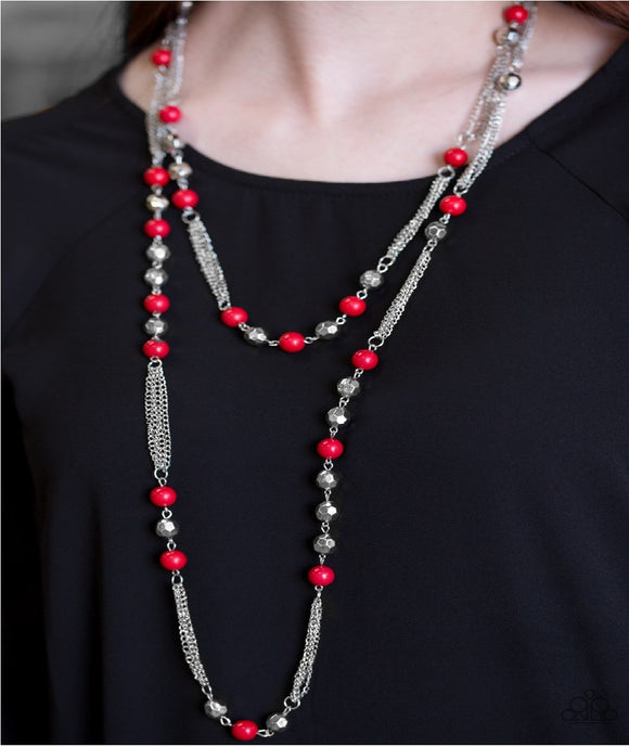 Beautifully Bodacious - Red Paparazzi Necklace