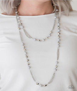 Beautifully Bodacious - Silver Paparazzi Necklace