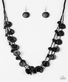 Bermuda Beach House - Black Wood Paparazzi Necklace